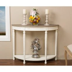 Baxton Studio Vologne Traditional White Wood French Console Table -Boraam Industries Shop 6921c99b065dd815 0355 w800 h800 b0 p0