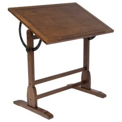 Offex Vintage Home Office Drafting Table, 36" Rustic Oak