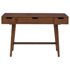 Delacora HM-DS-A130-550 47-5/8"W Hardwood 3 Drawer Writing Desk - Light Walnut