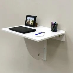InPlace 30in Collapsible Wall Mounted Desk Shelf White