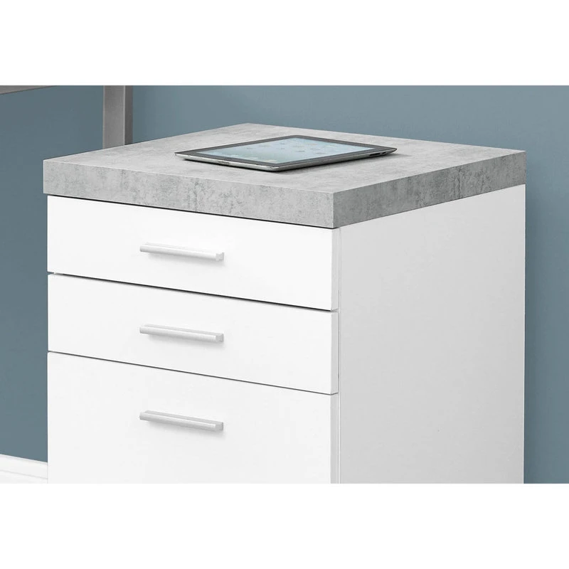 Offex Contemporary Multi-Functional 3 Drawer Filing Cabinet White/Black/Grey 5 Offex Contemporary Multi-Functional 3 Drawer Filing Cabinet White/Black/Grey - Image 3