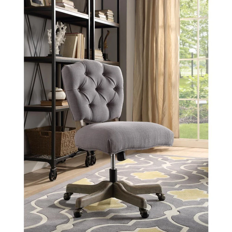 Linon Home Decor Products Kelsey Gray Office Chair 4 Linon Home Decor Products Kelsey Gray Office Chair - Image 2