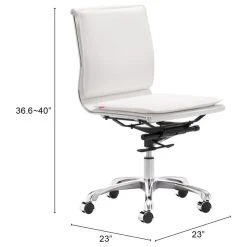 Zuo Modern Contemporary Lider Plus Armless Office Chair, White -Boraam Industries Shop 6b612aef00f5c832 5240 w800 h800 b1 p0