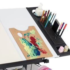 Studio Designs Fusion Craft Art Center With 24" Tray, Charcoal, White -Boraam Industries Shop 6c61fee203612ebb 3598 w800 h800 b0 p0
