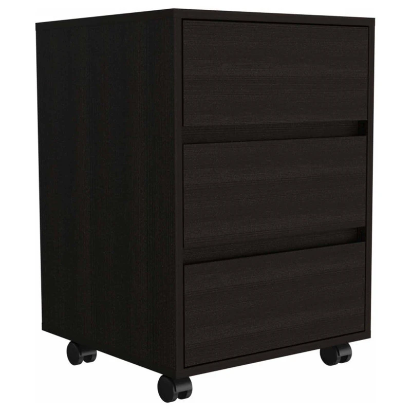 FM FURNITURE Vienna Mobile Filing Cabinet, With All Metal Hardware, And 3 Drawers, Black 4 FM FURNITURE Vienna Mobile Filing Cabinet, With All Metal Hardware, And 3 Drawers, Black - Image 2