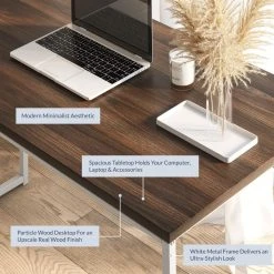 Belleze Barton Industrial Computer Desk 47", Dark Walnut -Boraam Industries Shop 6d4192b00151299d 7944 w800 h800 b0 p0