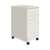 Hirsh Industries LLC Space Solutions 18in 3 Drawer Metal Mobile Cabinet Ball Bearing Slide White
