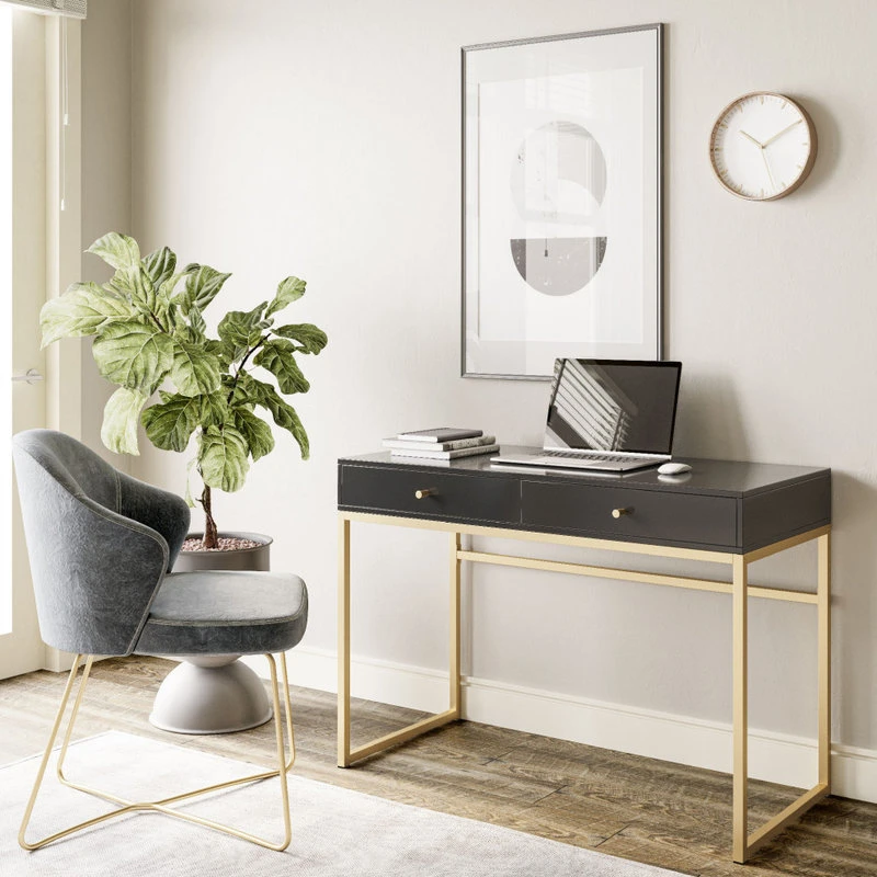 Belleze 42" Home Office Writing Computer Desk Console Table, Black 5 Belleze 42" Home Office Writing Computer Desk Console Table, Black - Image 3