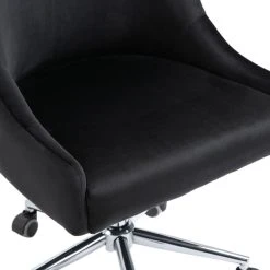 Meridian Furniture Karina Swivel And Adjustable Velvet Office Chair, Black, Rich Chrome Base -Boraam Industries Shop 6e816fb302bc97a7 7161 w800 h800 b0 p0