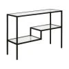 Henn&Hart 42" Blackened Bronze Metal/Glass Console Table