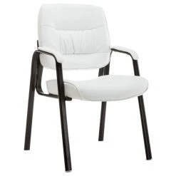 Btexpert Keith Leather Reception Chair, Black, White