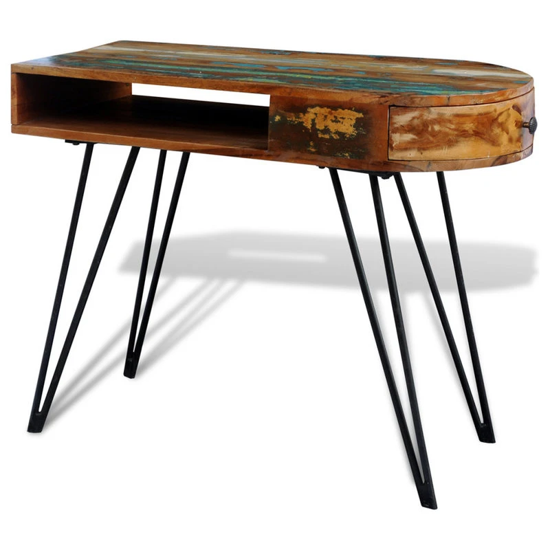 Vida XL International B.V. VidaXL Desk Reclaimed Solid Wood With Iron Legs Office Writing Computer Desk 6 Vida XL International B.V. VidaXL Desk Reclaimed Solid Wood With Iron Legs Office Writing Computer Desk - Image 4