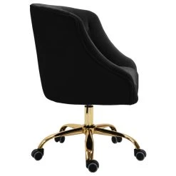 Meridian Furniture Arden Swivel And Adjustable Velvet Office Chair, Black, Rich Gold Base -Boraam Industries Shop 711141a802682f3a 5383 w800 h800 b1 p0