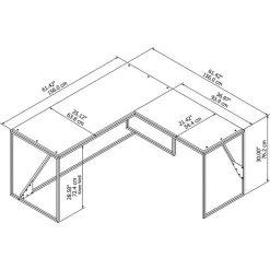 Bush Business Furniture Bush Furniture Refinery 62W L Shaped Industrial Desk With Return In Rustic Gray -Boraam Industries Shop 7121b91c0fb4d001 8001 w800 h800 b1 p0