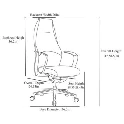 Zuri Furniture Wrigley Modern Adjustable Executive Chair Dark/Light Grey Top Grain Leather -Boraam Industries Shop 7151b2b206a6d201 8301 w800 h800 b1 p0