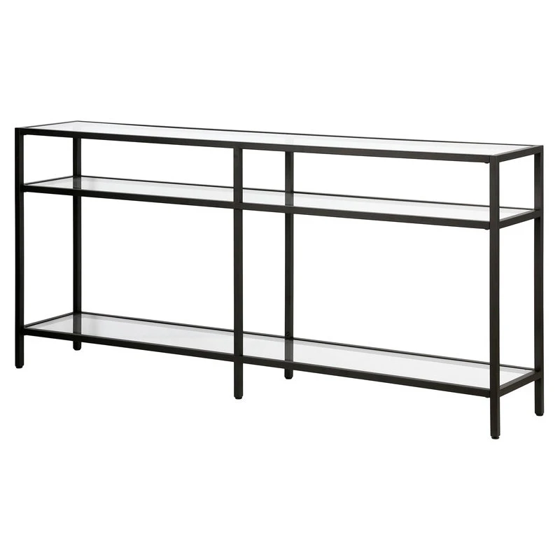 Henn&Hart 64" Blackened Bronze Metal/Glass Console Table 6 Henn&Hart 64" Blackened Bronze Metal/Glass Console Table - Image 4