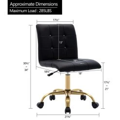 Duhome Elegant Lifestyle Rhinestone Square Tufted Desk Chair, Black-Pu 11 Duhome Elegant Lifestyle Rhinestone Square Tufted Desk Chair, Black-Pu -Boraam Industries Shop 72f187b00098d871 5851 w800 h800 b1 p0