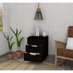 FM FURNITURE Lyon Mobile 3 Drawer Filing Cabinet With All Metal Hardware, And 3 Drawers, Blac -Boraam Industries Shop 7591430303515821 1880 w800 h800 b0 p0