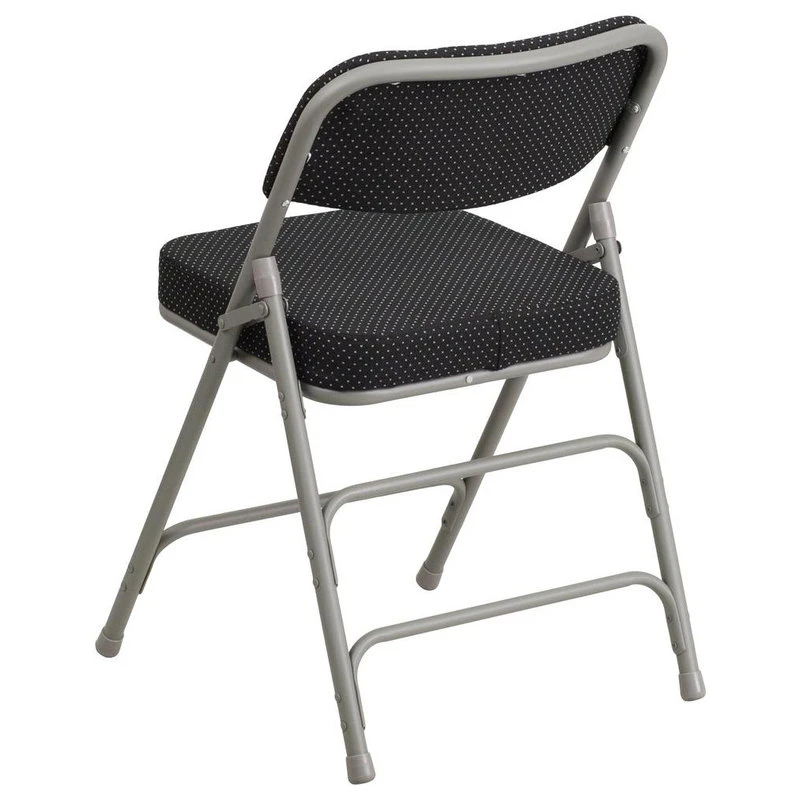 Flash Furniture Hercules Series Premium Black Pin-Dot Fabric Metal Folding Chair 4 Flash Furniture Hercules Series Premium Black Pin-Dot Fabric Metal Folding Chair - Image 2