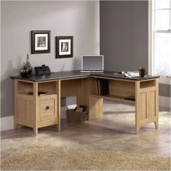 Sauder August Hill L-Desk In Dover Oak
