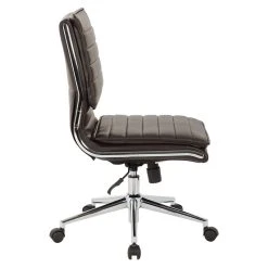 Office Star Products Armless Mid Back Manager's Faux Leather Chair In Espresso With Chrome Base -Boraam Industries Shop 7891a46501496430 9194 w800 h800 b1 p0