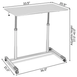 Costway Height Adjustable Computer Desk Sit To Stand Rolling Notebook Table -Boraam Industries Shop 79a12b3c0e6f0670 2683 w800 h800 b1 p0