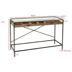 Tripar Interantional, Inc Glass Top Console Table With 1 Wooden Drawer -Boraam Industries Shop 7a21ad74021c2a99 3298 w800 h800 b1 p0
