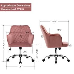 Duhome Elegant Lifestyle Mid-Century Diamond Quilted Desk Chair, Pink With Silver Base -Boraam Industries Shop 7a41a8fa006ebd50 4694 w800 h800 b1 p0