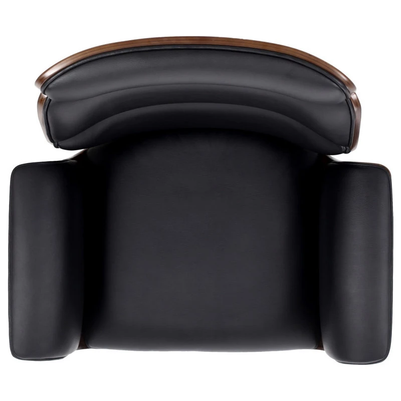 GDFStudio Byron Mid-Century Modern Swivel Office Chair, Black/Walnut/Silver 10 GDFStudio Byron Mid-Century Modern Swivel Office Chair, Black/Walnut/Silver - Image 8