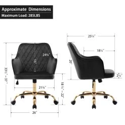 Duhome Elegant Lifestyle Mid-Century Diamond Quilted Desk Chair, Dark Grey With Gold Base -Boraam Industries Shop 7b21b1dc006ebc92 4684 w800 h800 b1 p0