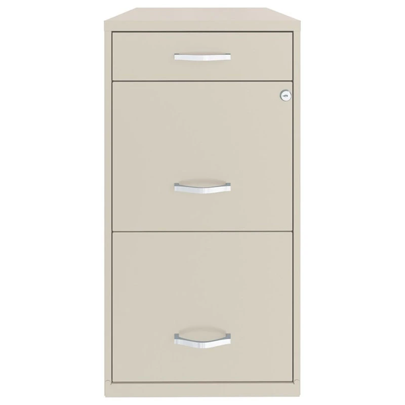 UrbanPro 18 Inch 3 Drawer Metal File Cabinet With Pencil Drawer In Off White 6 UrbanPro 18 Inch 3 Drawer Metal File Cabinet With Pencil Drawer In Off White - Image 4