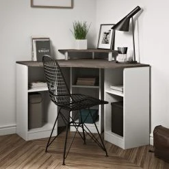 Symbiosis Corner Desk, White/Concrete Look -Boraam Industries Shop 7bd1d3950e4c0a1c 2757 w800 h800 b0 p0