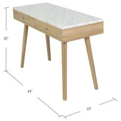 The Bianco Collection (TBC) Viola 44" Rectangular Italian Carrara White Marble Writing Desk With Oak Leg -Boraam Industries Shop 7ca1e2a60e9db4ae 4114 w800 h800 b1 p0