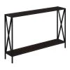 Convenience Concepts Tucson Console Table In Espresso Wood Finish And Black Steel Frame
