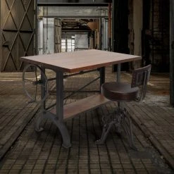 Rustic Deco Millworks Vintage Industrial Tilt Crank Drafting Desk - Provincial Finish -Boraam Industries Shop 7d91244e01b4376f 2054 w800 h800 b0 p0