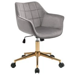 Duhome Elegant Lifestyle Square Tufted Velvet Home Office Chair, Grey