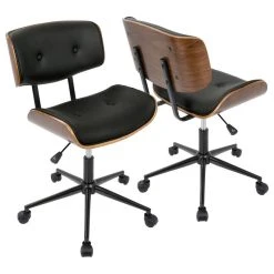 Lumisource Lombardi Adjustable Office Chair With Swivel, Walnut And Black -Boraam Industries Shop 7e610ae90c1a9ef3 1693 w800 h800 b1 p0