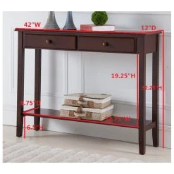 Pilaster Designs Tomag Wood Console Table, Walnut 9 Pilaster Designs Tomag Wood Console Table, Walnut -Boraam Industries Shop 7ea1dc150a341155 6680 w800 h800 b0 p0