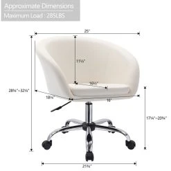 Duhome Elegant Lifestyle Modern PU Leather Swivel Barrel Rolling Chair, White -Boraam Industries Shop 7fa1a4a500cdd7cc 9678 w800 h800 b1 p0