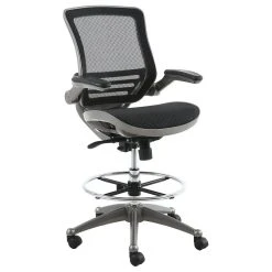 Harwick Furniture Harwick Evolve All Mesh Heavy Duty Drafting Chair, Gun Metal