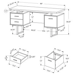 Monarch Specialties Computer Desk, Home Office, Laptop, Storage Drawers, 60"L, Work, Metal, Brown 7 Monarch Specialties Computer Desk, Home Office, Laptop, Storage Drawers, 60"L, Work, Metal, Brown -Boraam Industries Shop 8051ddcf01386abf 3977 w800 h800 b1 p0