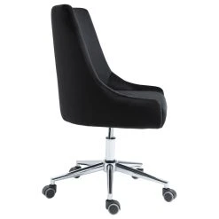 Meridian Furniture Karina Swivel And Adjustable Velvet Office Chair, Black, Rich Chrome Base -Boraam Industries Shop 80f1f94802bc97a4 7161 w800 h800 b1 p0