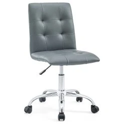 LexMod Prim Armless Mid Back Faux Leather Office Chair, Gray -Boraam Industries Shop 8131e11500cd1a1c 0216 w800 h800 b1 p0