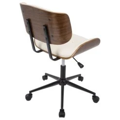 Lumisource Lombardi Mid-Century Modern Adjustable Office Chair With Swivel, Walnut/Cream -Boraam Industries Shop 81719c5402957aaf 5671 w800 h800 b1 p0