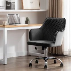 Duhome Elegant Lifestyle Mid-Century Diamond Quilted Desk Chair, Dark Grey With Silver Base -Boraam Industries Shop 82b190dc006ebd39 4677 w800 h800 b0 p0