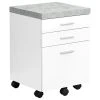 Offex Contemporary Multi-Functional 3 Drawer Filing Cabinet White/Black/Grey
