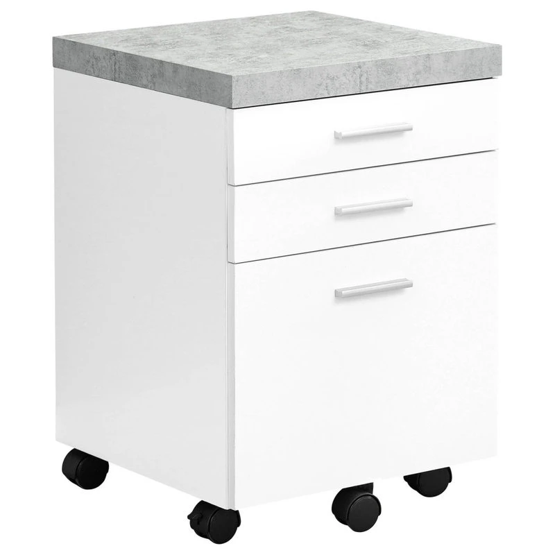 Offex Contemporary Multi-Functional 3 Drawer Filing Cabinet White/Black/Grey 3 Offex Contemporary Multi-Functional 3 Drawer Filing Cabinet White/Black/Grey