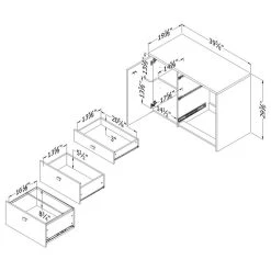 South Shore Furniture South Shore Interface Storage Unit With File Drawer, Gray Oak -Boraam Industries Shop 8421716d09236350 2097 w800 h800 b1 p0