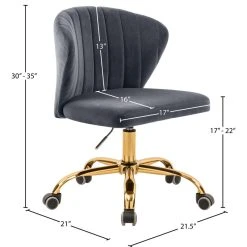 Meridian Furniture Finley Swivel And Adjustable Velvet Office Chair, Gray, Rich Gold Base 13 Meridian Furniture Finley Swivel And Adjustable Velvet Office Chair, Gray, Rich Gold Base -Boraam Industries Shop 84816e6b030e09d1 2156 w800 h800 b1 p0
