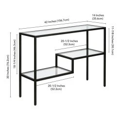 Henn&Hart 42" Blackened Bronze Metal/Glass Console Table -Boraam Industries Shop 84e111710e170825 2077 w800 h800 b1 p0